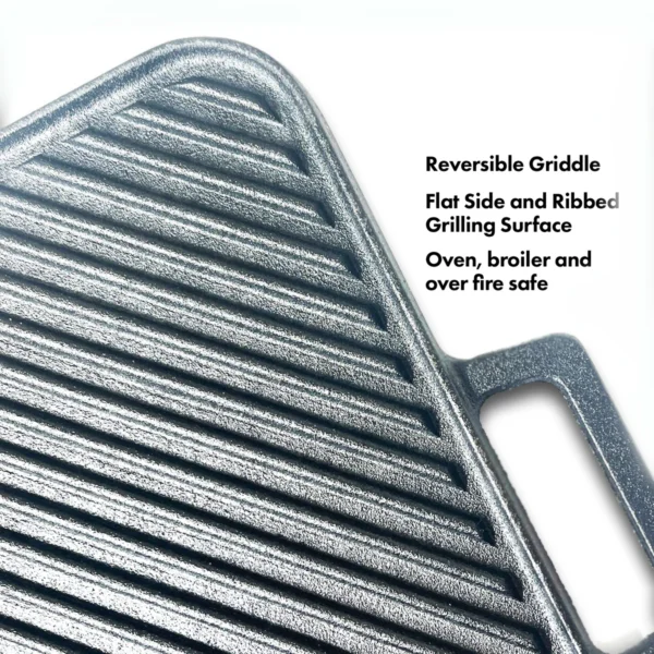14-in Cast Iron Reversible Square Griddle - Image 2