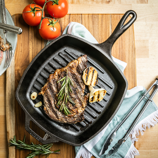 10.5 Inch Square Cast Iron Grill Pan - Image 3